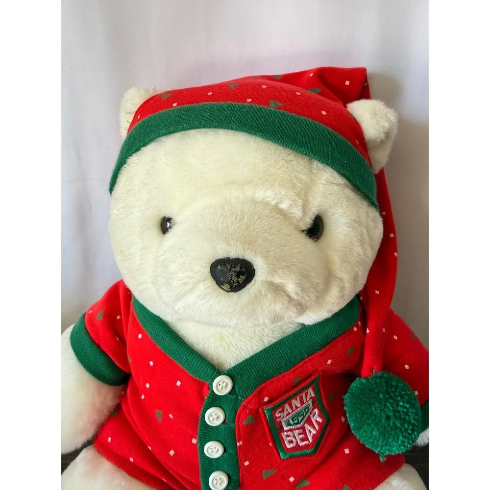 Vintage 1990 Dayton Hudson Santa Bear Plush White Christmas Polar Bear 17 inch